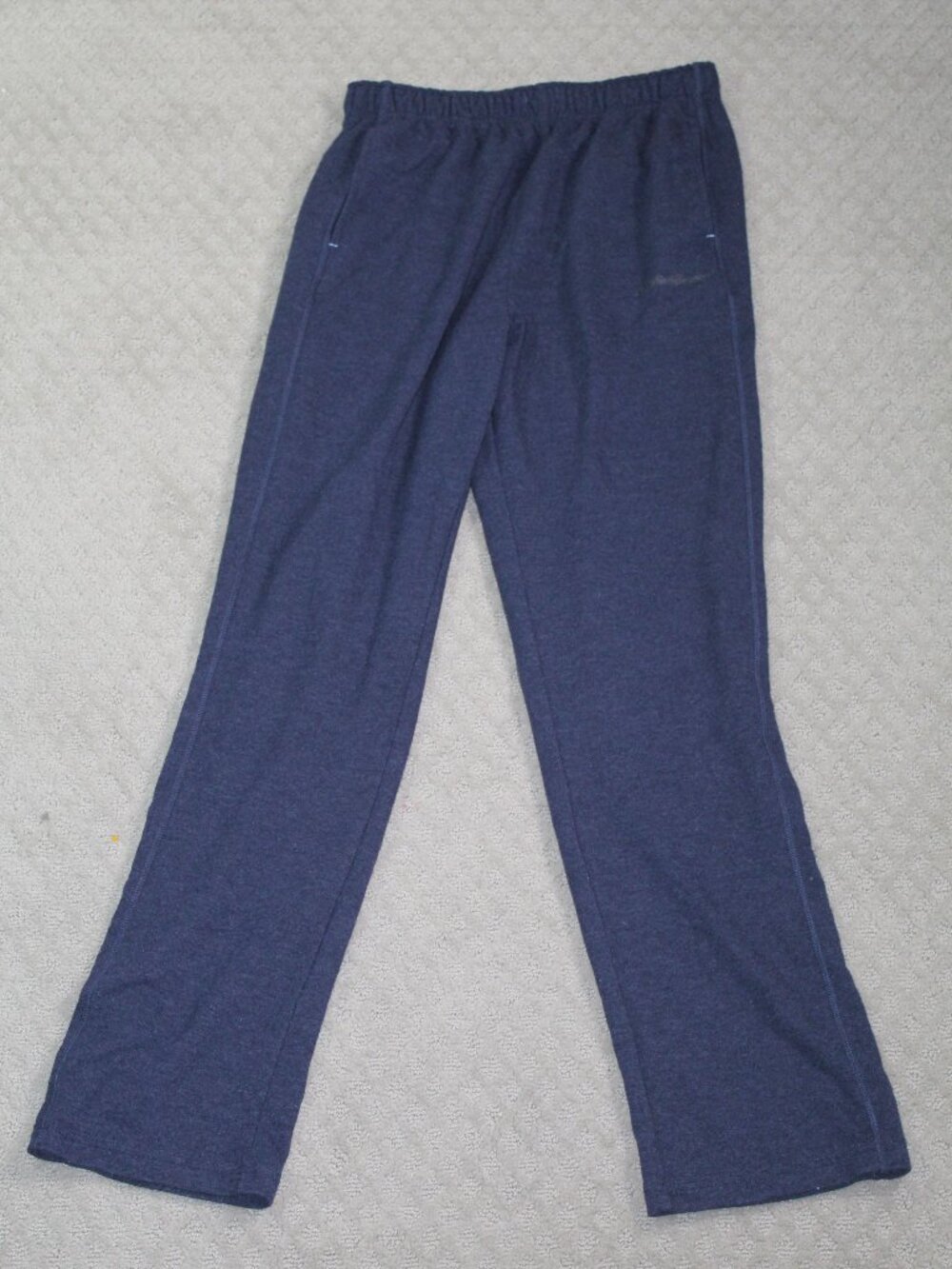 Eddie Bauer Size M Blue Knit Straight Leg Elastic Waist Leisure Pants